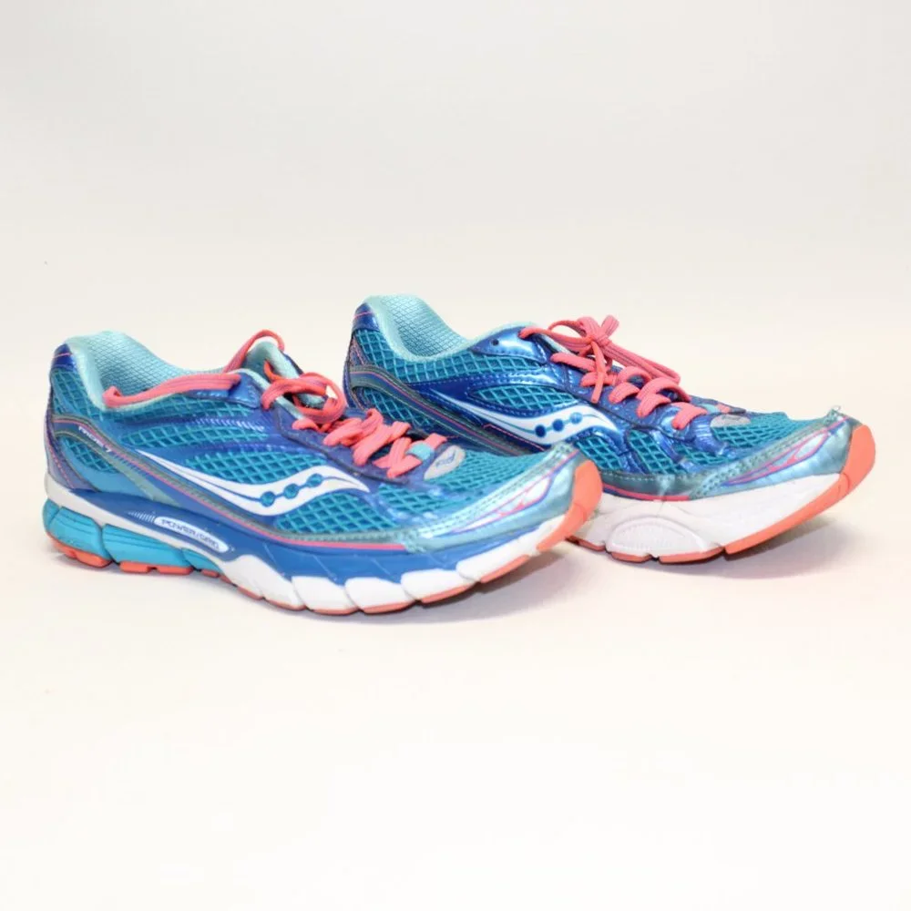 Saucony Ride 7 Running Shoes Turquoise Blue Coral OrangeS10241-1 Womens Size 9M - Picture 2 of 11